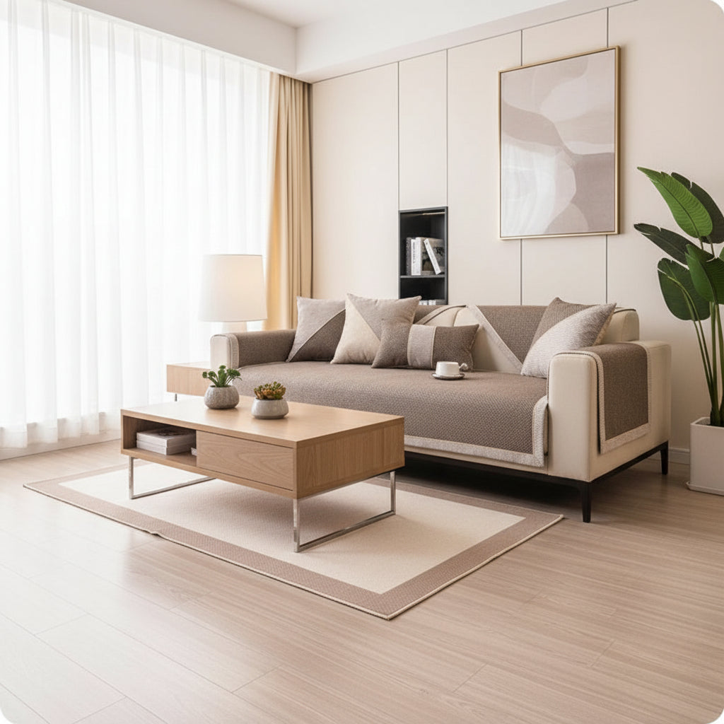 NATURWEFT – Non-slip cotton-linen sofa cover for all seasons 6