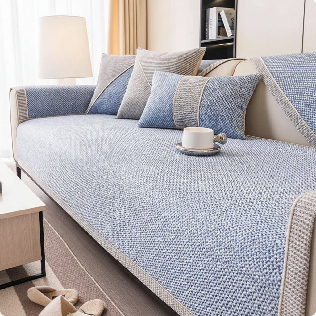 NATURWEFT – Non-slip cotton-linen sofa cover for all seasons 7