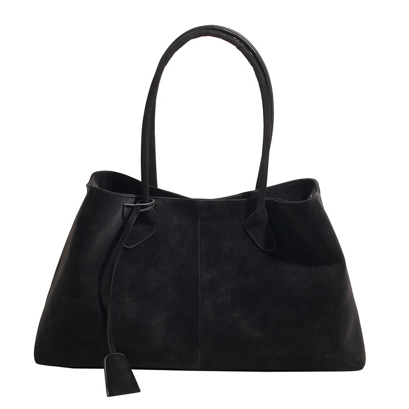 Nakoo Luxe | Women's Tote Bag - Black Faux Leather with Spacious Interior
