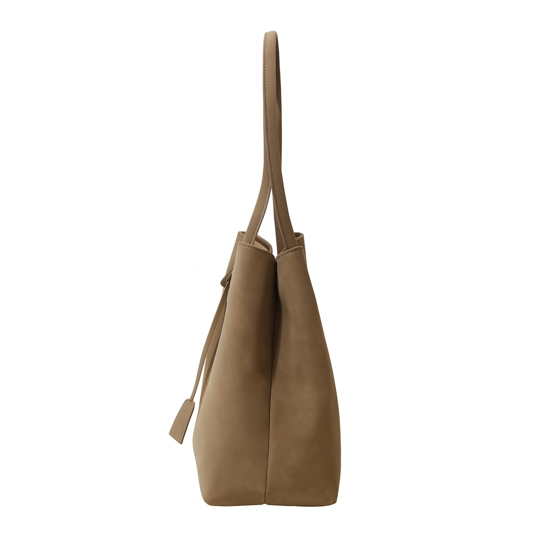 Nakoo Luxe | Women's Tote Bag - Black Faux Leather with Spacious Interior