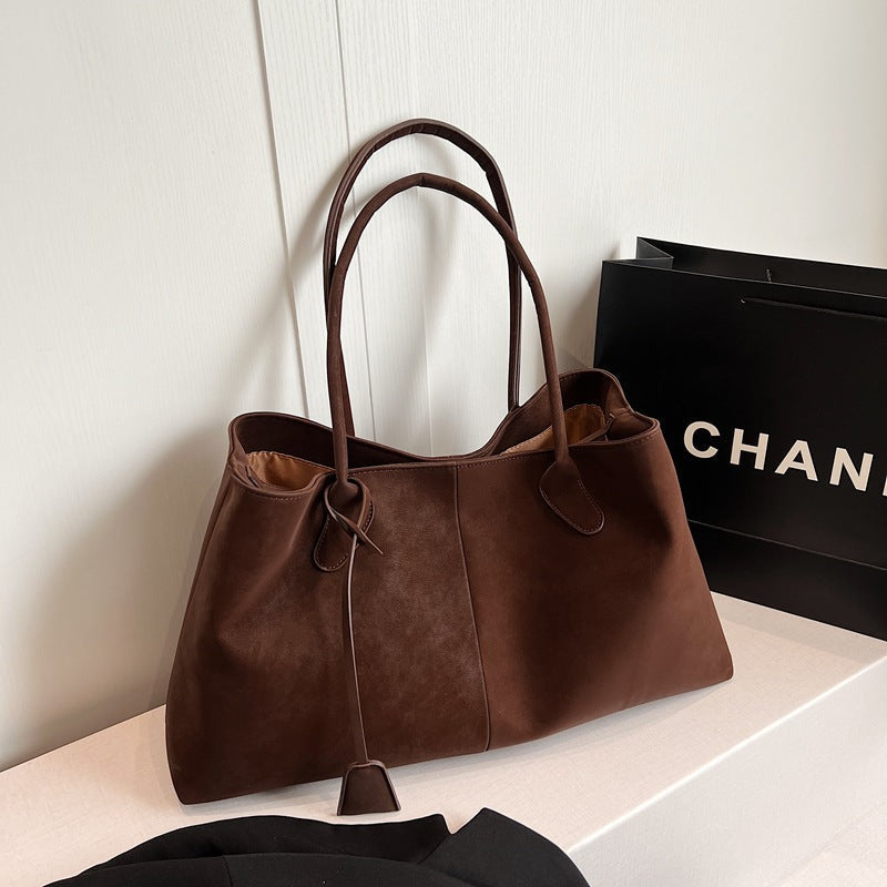 Nakoo Luxe | Women's Tote Bag - Black Faux Leather with Spacious Interior