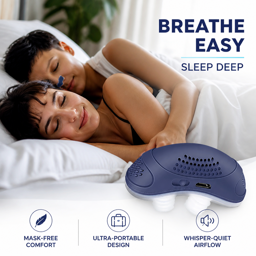 Nasal Airflow Device, Soft Silicone Tips, Quiet Micro-Blower, USB Rechargeable 12-Hour Battery