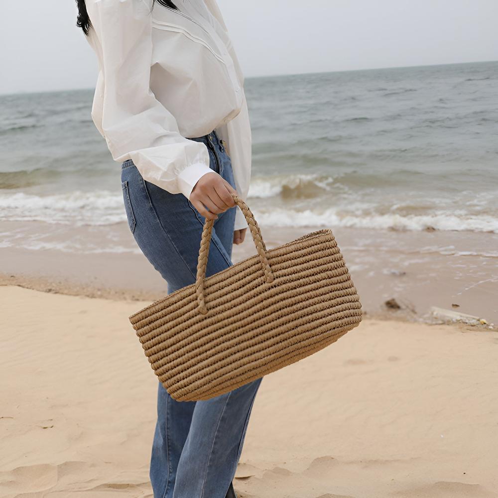 NaturalWoven | Straw Tote Bag – Durable Design With Soft Interior Pouch 2