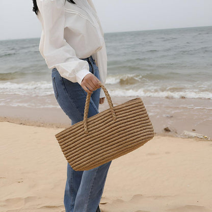 NaturalWoven | Straw Tote Bag – Durable Design With Soft Interior Pouch 2