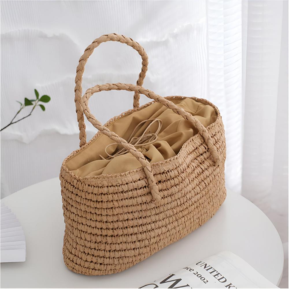 NaturalWoven | Straw Tote Bag – Durable Design With Soft Interior Pouch 3