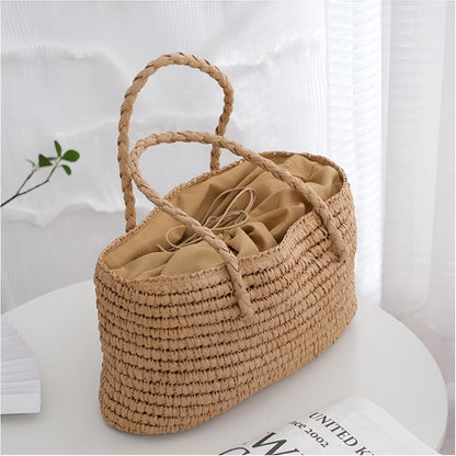NaturalWoven | Straw Tote Bag – Durable Design With Soft Interior Pouch 3