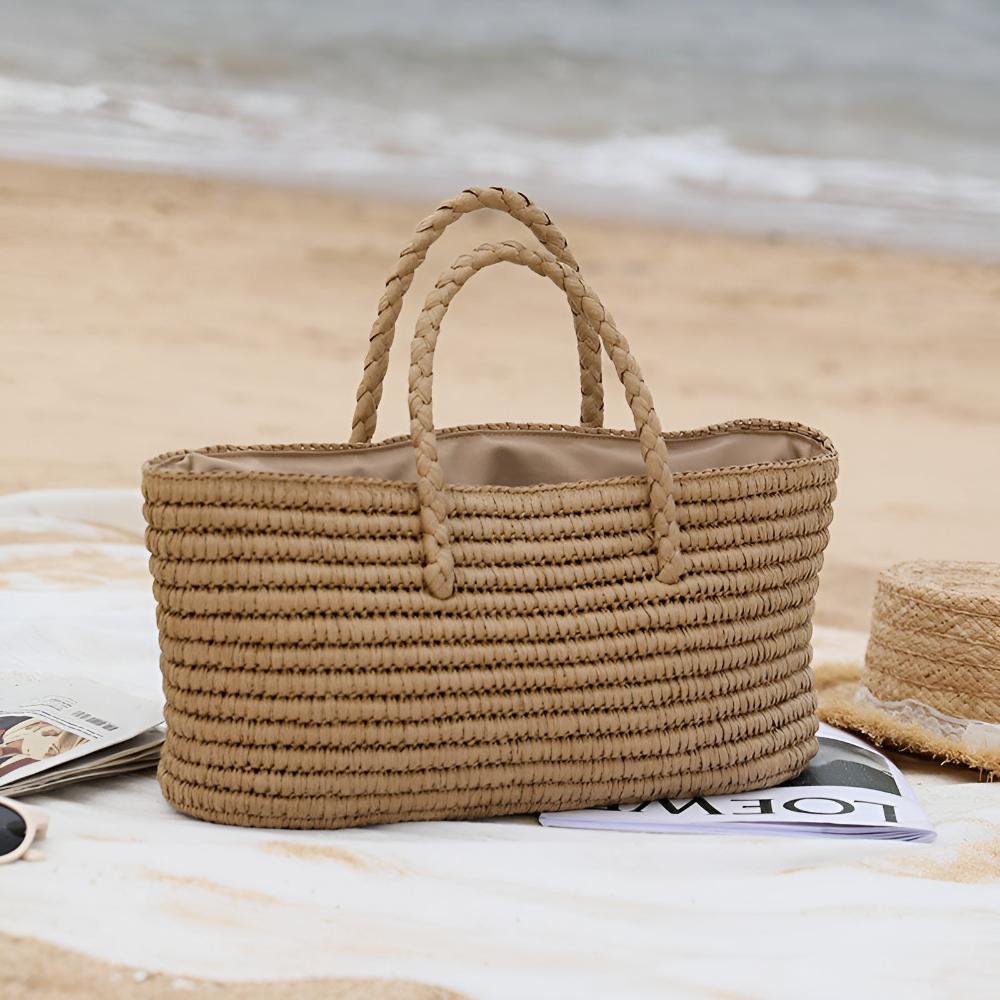 NaturalWoven | Straw Tote Bag – Durable Design With Soft Interior Pouch 4