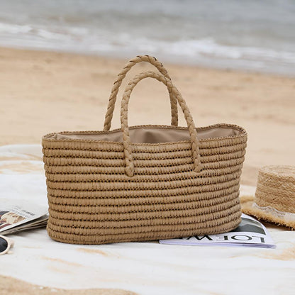 NaturalWoven | Straw Tote Bag – Durable Design With Soft Interior Pouch 4