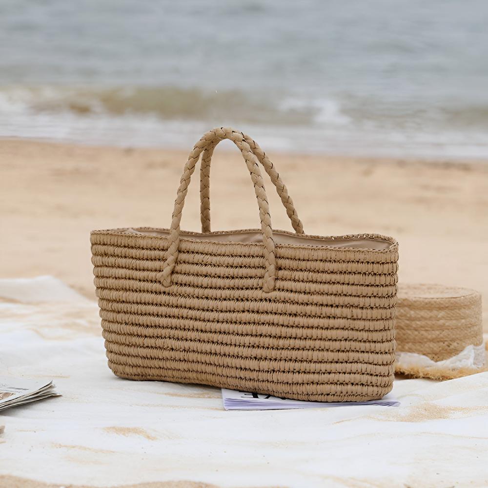 NaturalWoven | Straw Tote Bag – Durable Design With Soft Interior Pouch 5