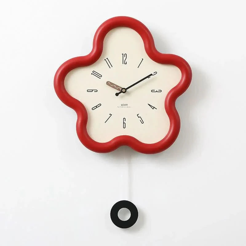 Nature's Touch | Wall Clock - 3D Floral Design With Silent Pendulum