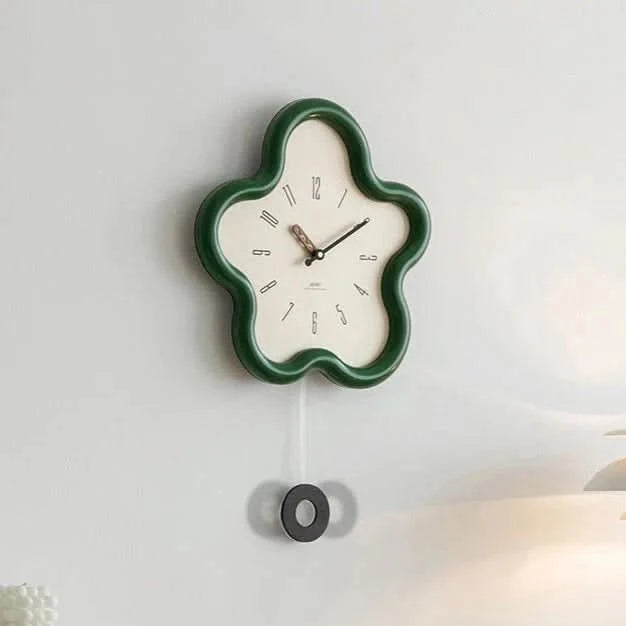 Nature's Touch | Wall Clock - 3D Floral Design With Silent Pendulum