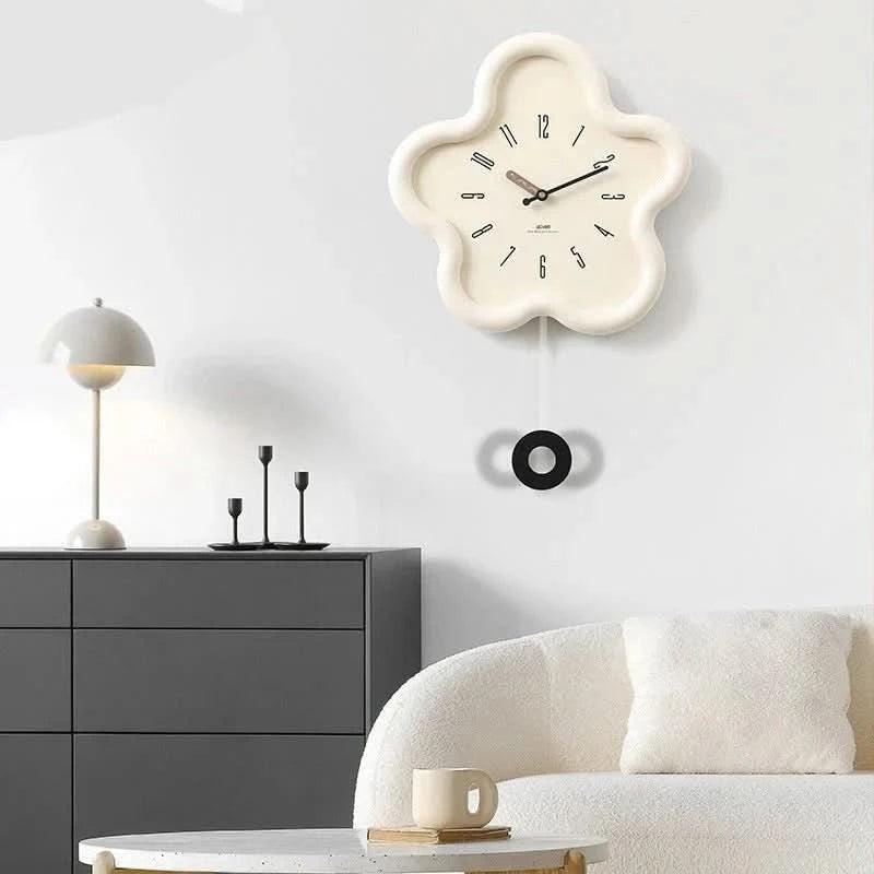 Nature's Touch | Wall Clock - 3D Floral Design With Silent Pendulum