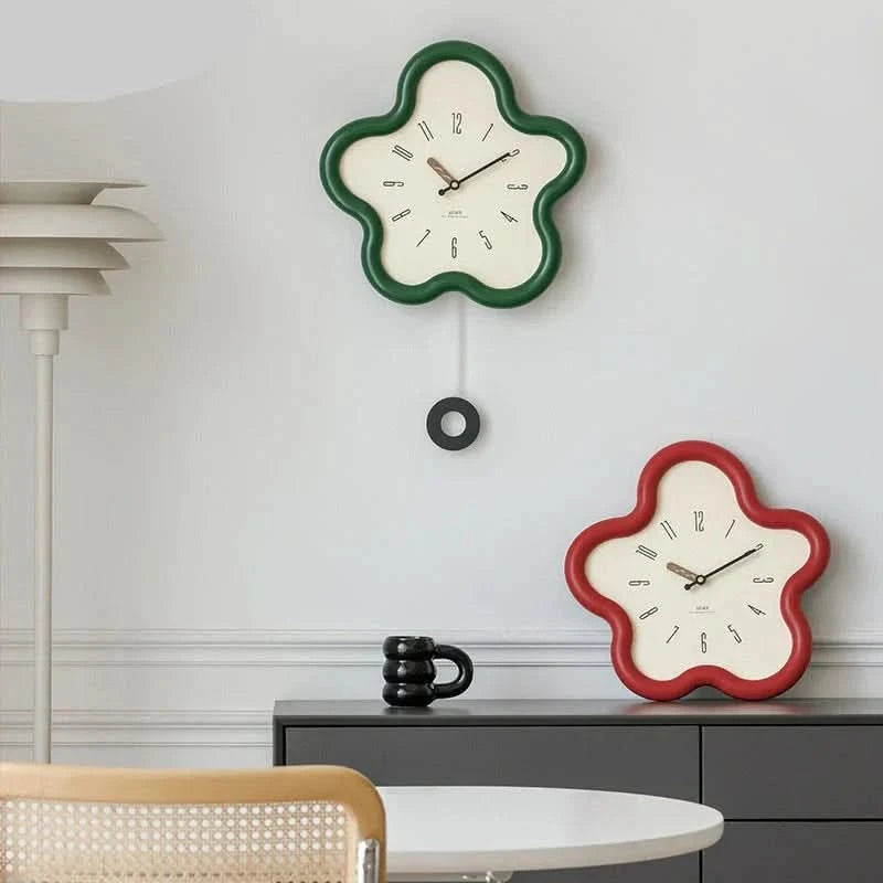 Nature's Touch | Wall Clock - 3D Floral Design With Silent Pendulum