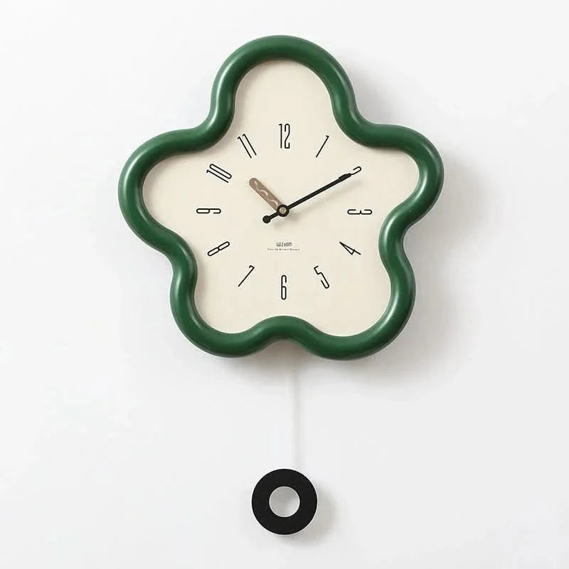 Nature's Touch | Wall Clock - 3D Floral Design With Silent Pendulum