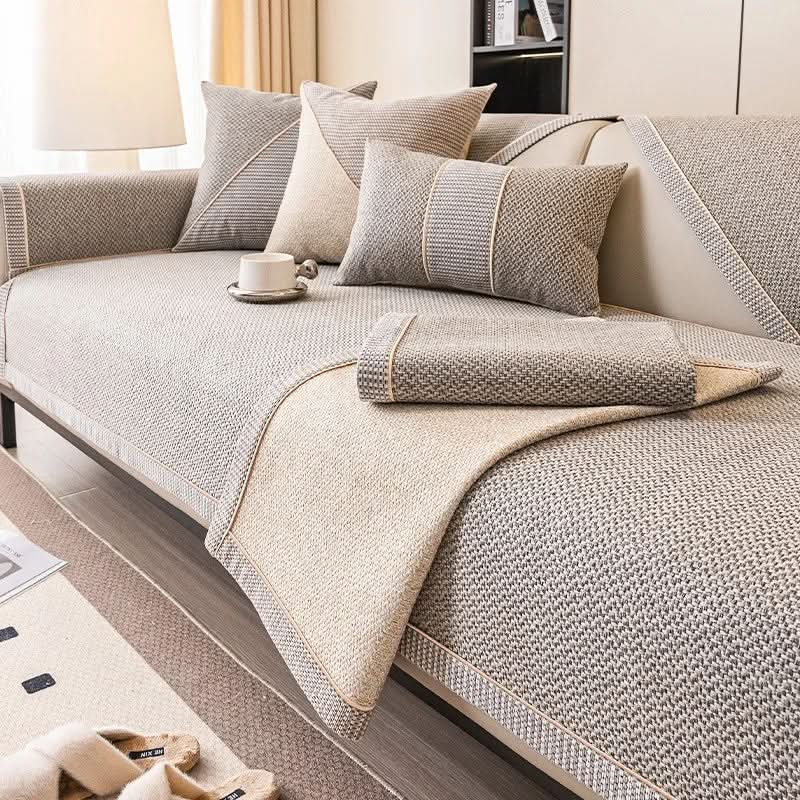 Naturweft - Non-Slip Cotton Linen Sofa Throw Blanket for Year-Round Comfort 3