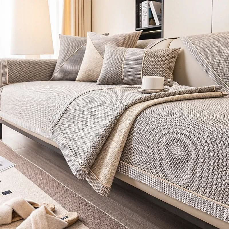 Naturweft - Non-Slip Cotton Linen Sofa Throw Blanket for Year-Round Comfort 4