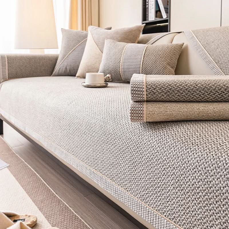 Naturweft - Non-Slip Cotton Linen Sofa Throw Blanket for Year-Round Comfort 5