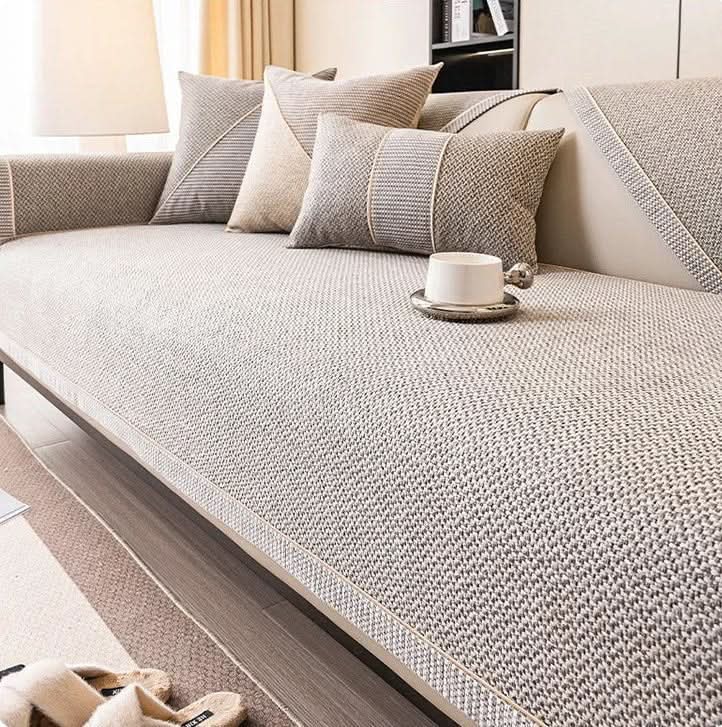 Naturweft - Non-Slip Cotton Linen Sofa Throw Blanket for Year-Round Comfort 6