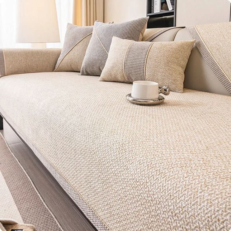 Naturweft - Non-Slip Cotton Linen Sofa Throw Blanket for Year-Round Comfort 7