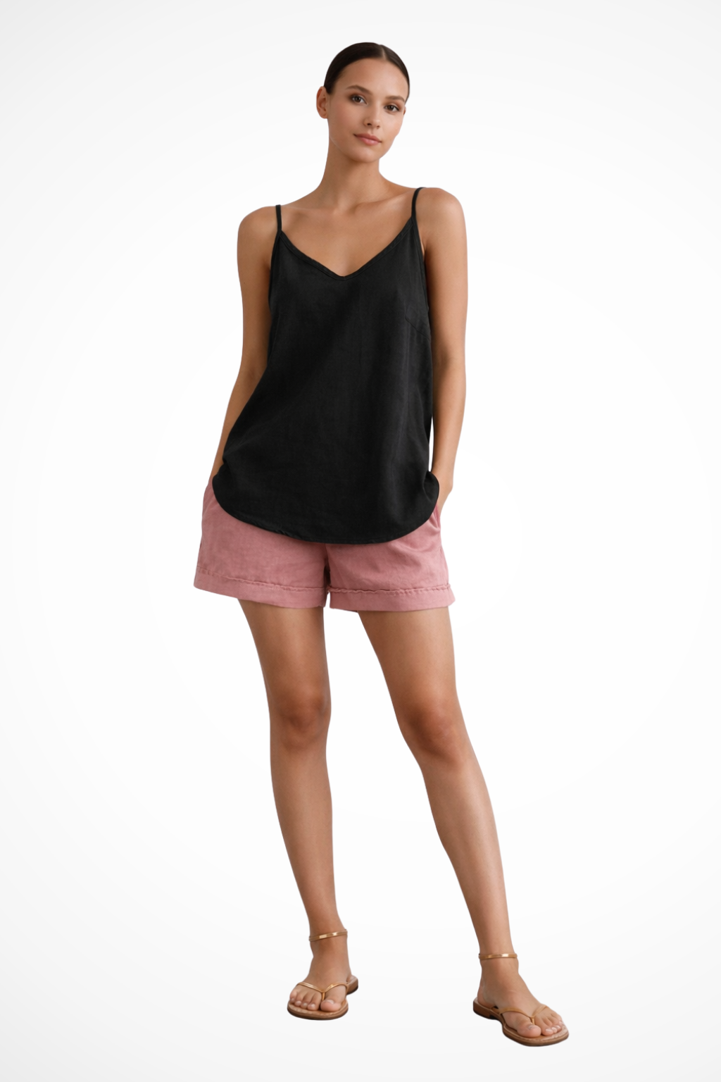 Nerina | Women's Linen Spring Top – Spaghetti Strap Design 4
