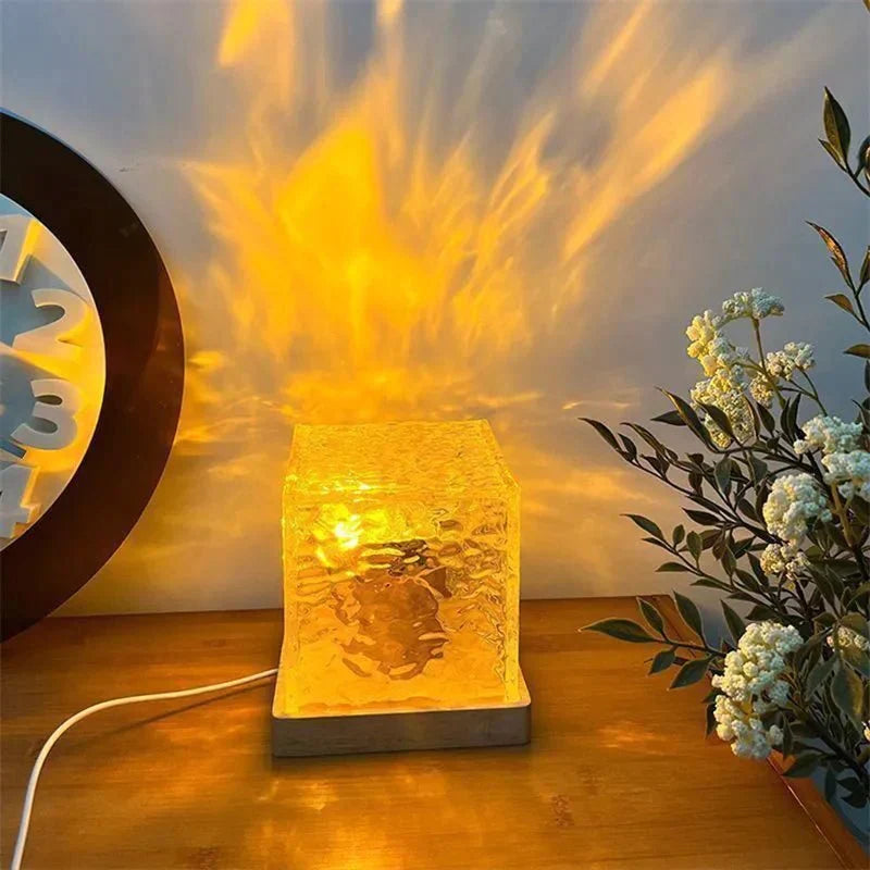 Night Light Lamp with Remote Control | 16 Color Modes, Water Pattern Projection | Cozy Bedroom Ambiance Decor Gift