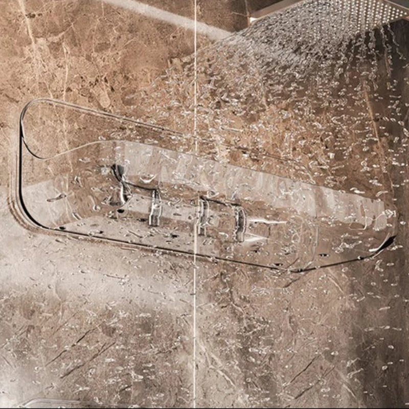 No-Drill Shower Shelf | Raised Rim With A Rippled Base