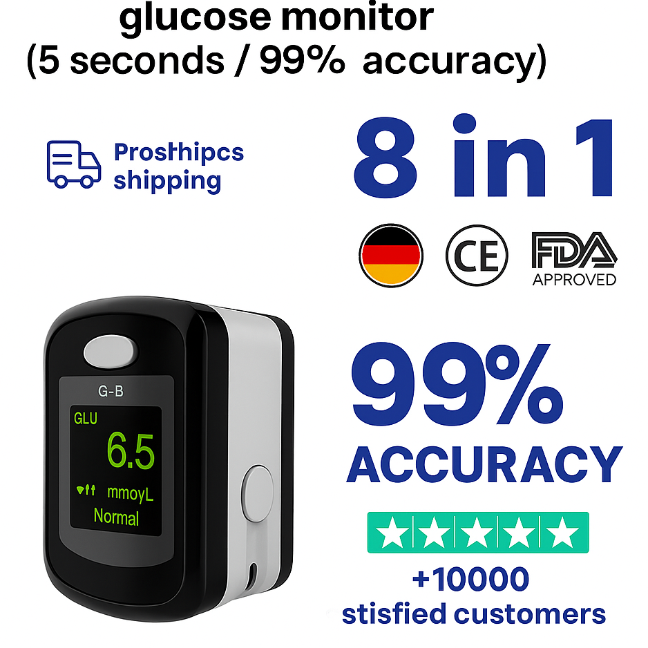 Non-Invasive Blood Glucose Monitor — 5-Second Readout | - 99% Accuracy 8-1 0