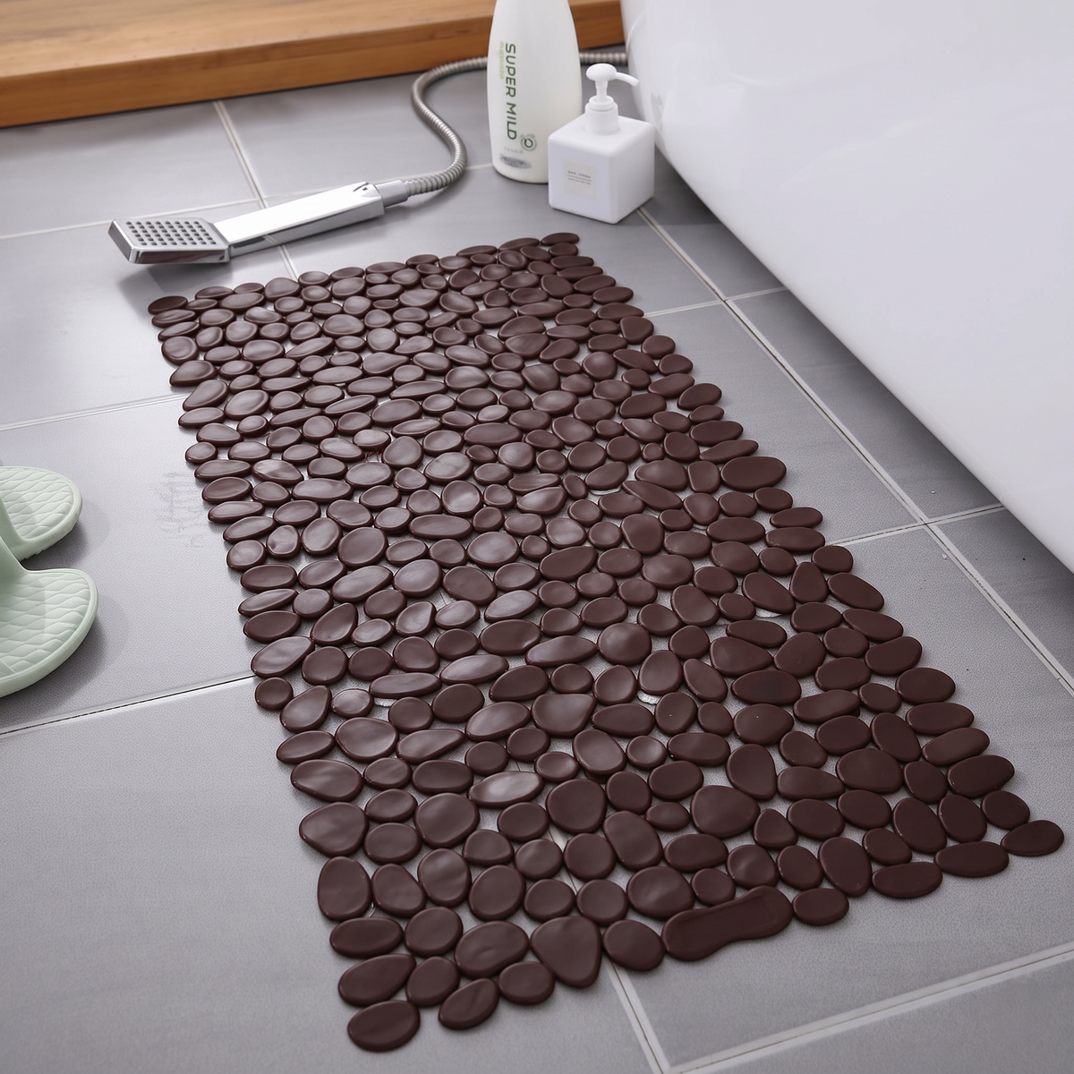 Non-Slip Bath Mat | Pebble Texture With Suction Cups