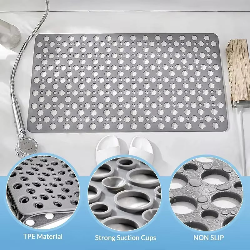 Non Slip Bathroom Mats | Drainage Holes, Suction Base