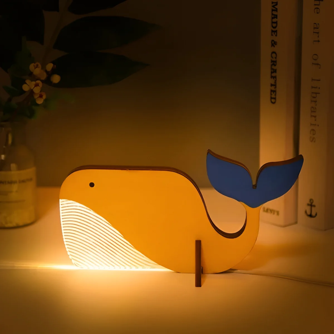 Nordic Wooden Animal LED Table Lamp Sculptural Design 2