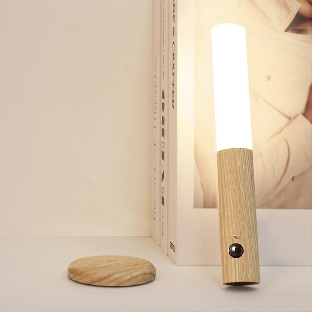 Motion Sensor Torch Lamp Wood & Acrylic 18 cm | Walnut or Ash | Cordless Magnetic Wall Mount, Rechargeable Night Light 8