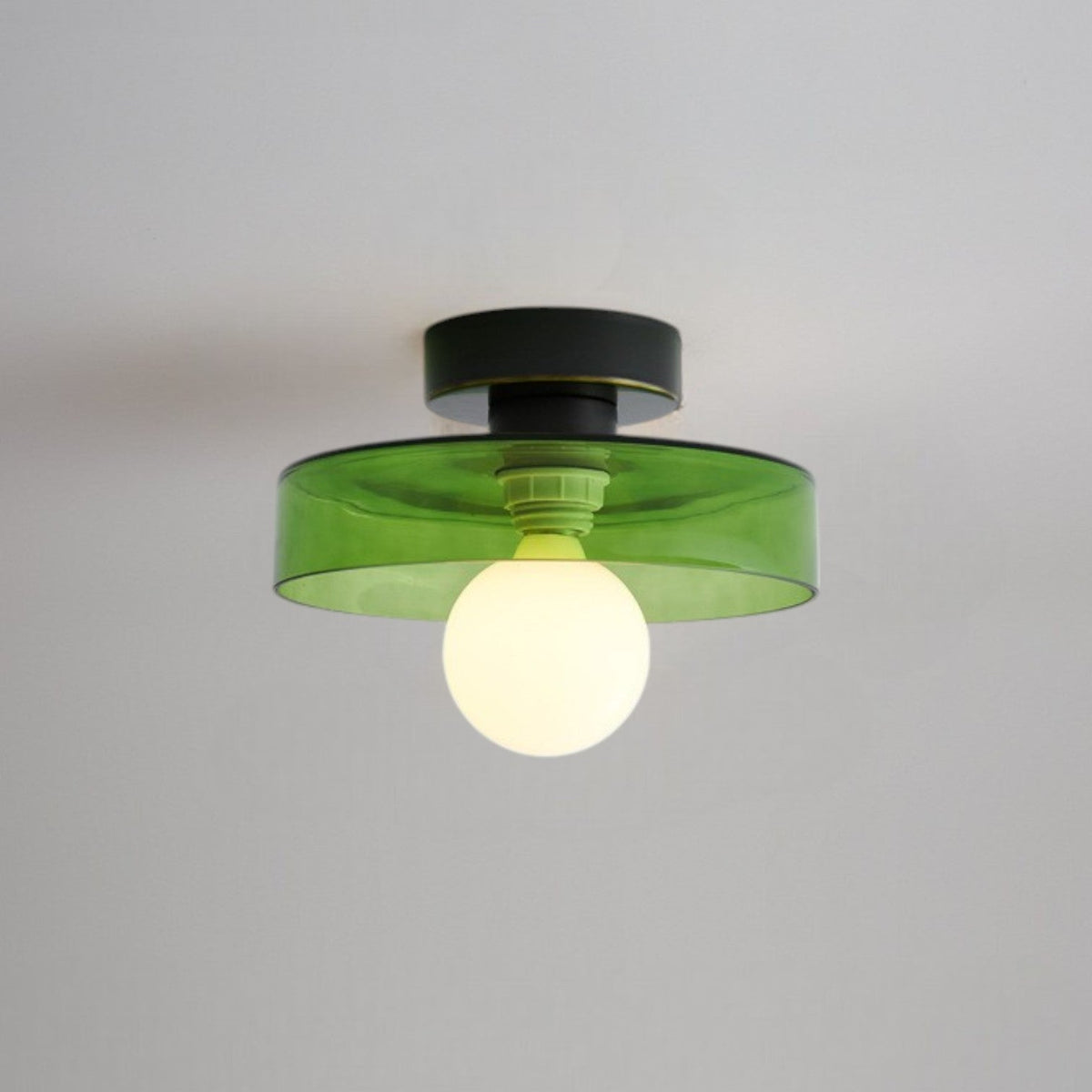 Round Glass Ceiling Light | Bauhaus-Style LED with 3 Colour Temperatures | Compact Design for Living Rooms & Hallways 5