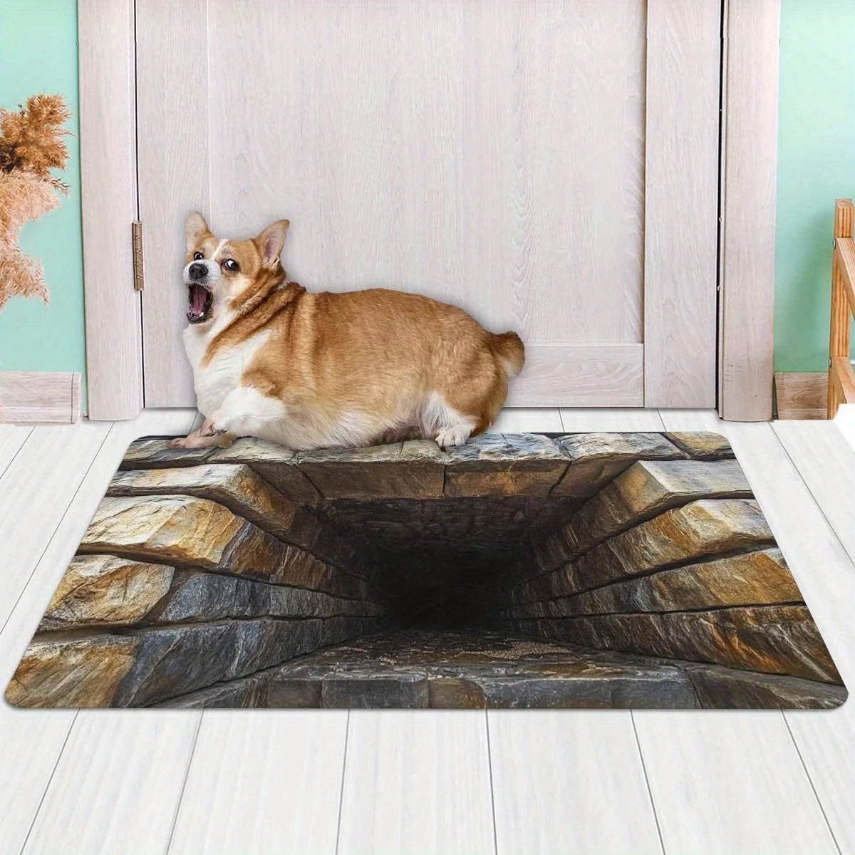3D Depth Illusion Mat | Non-Slip Soft Fabric Backing | Visual Depth Effect for Living Rooms, Hallways & Entryways 1