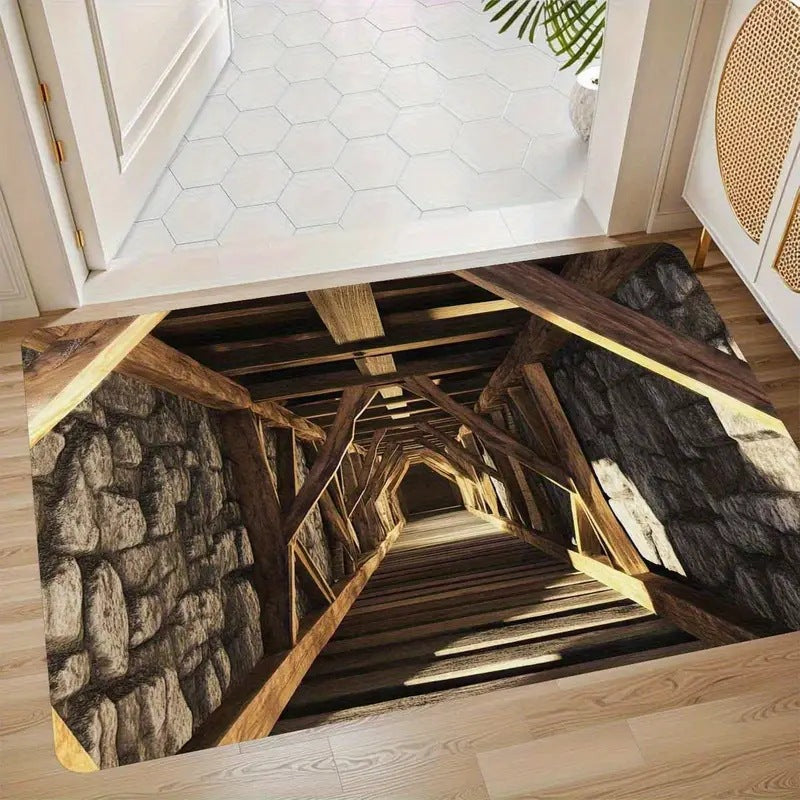 3D Depth Illusion Mat | Non-Slip Soft Fabric Backing | Visual Depth Effect for Living Rooms, Hallways & Entryways 12