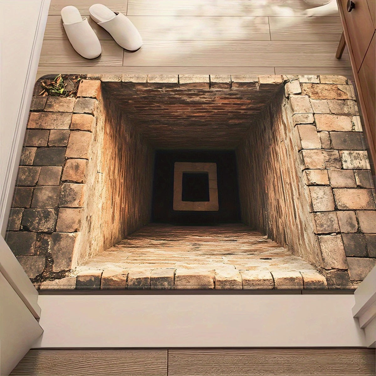3D Depth Illusion Mat | Non-Slip Soft Fabric Backing | Visual Depth Effect for Living Rooms, Hallways & Entryways 7