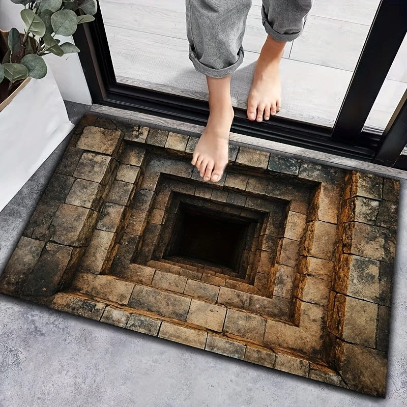 3D Depth Illusion Mat | Non-Slip Soft Fabric Backing | Visual Depth Effect for Living Rooms, Hallways & Entryways 9