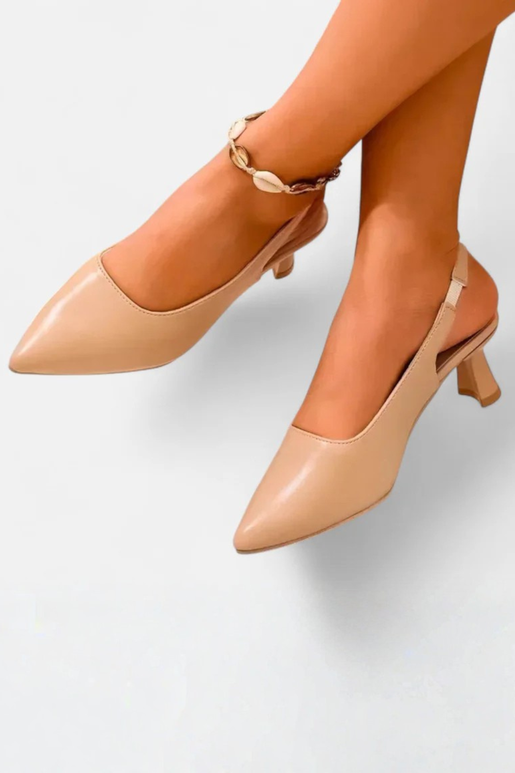 Octavia | Women's Black Slingback Kitten Heels – Pointed Toe Design 6