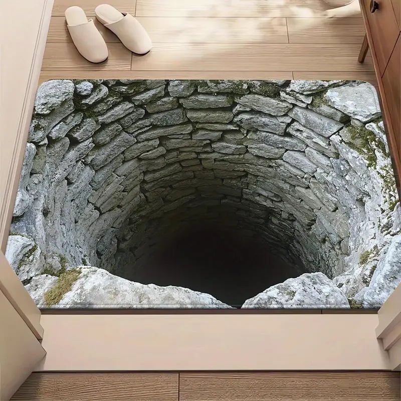 Optical Illusion Door Mat Diatomaceous Earth with Non-Slip Backing