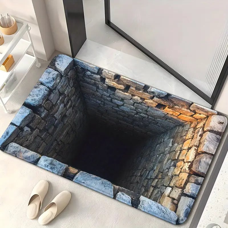 Optical Illusion Door Mat Diatomaceous Earth with Non-Slip Backing