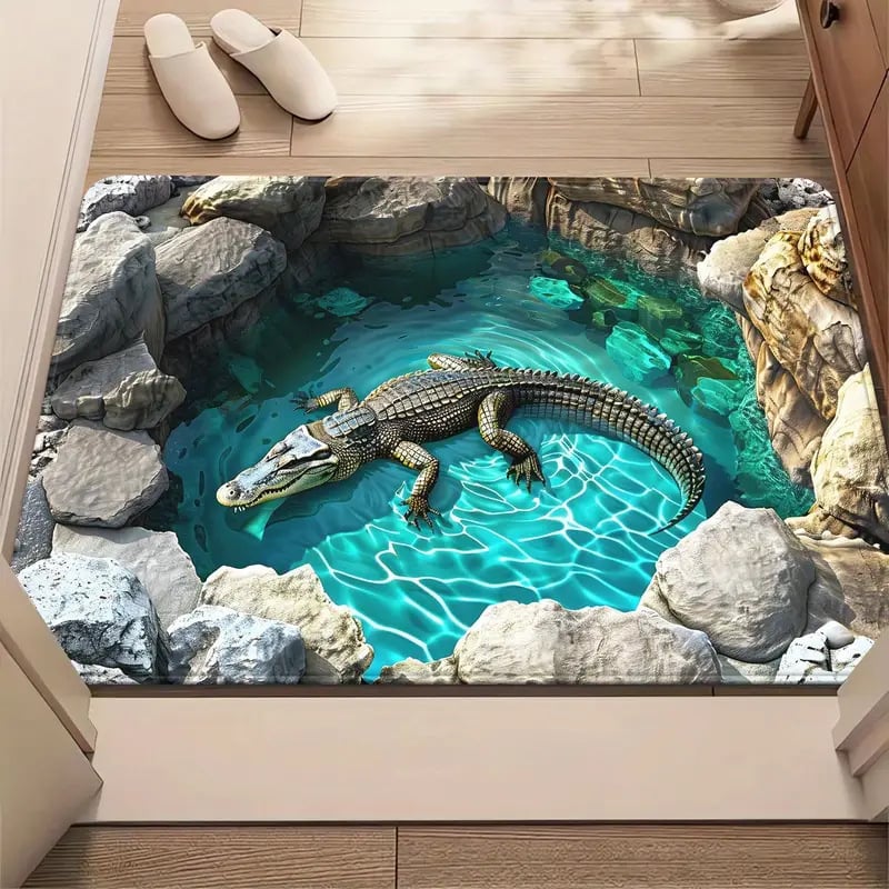 Optical Illusion Door Mat Diatomaceous Earth with Non-Slip Backing