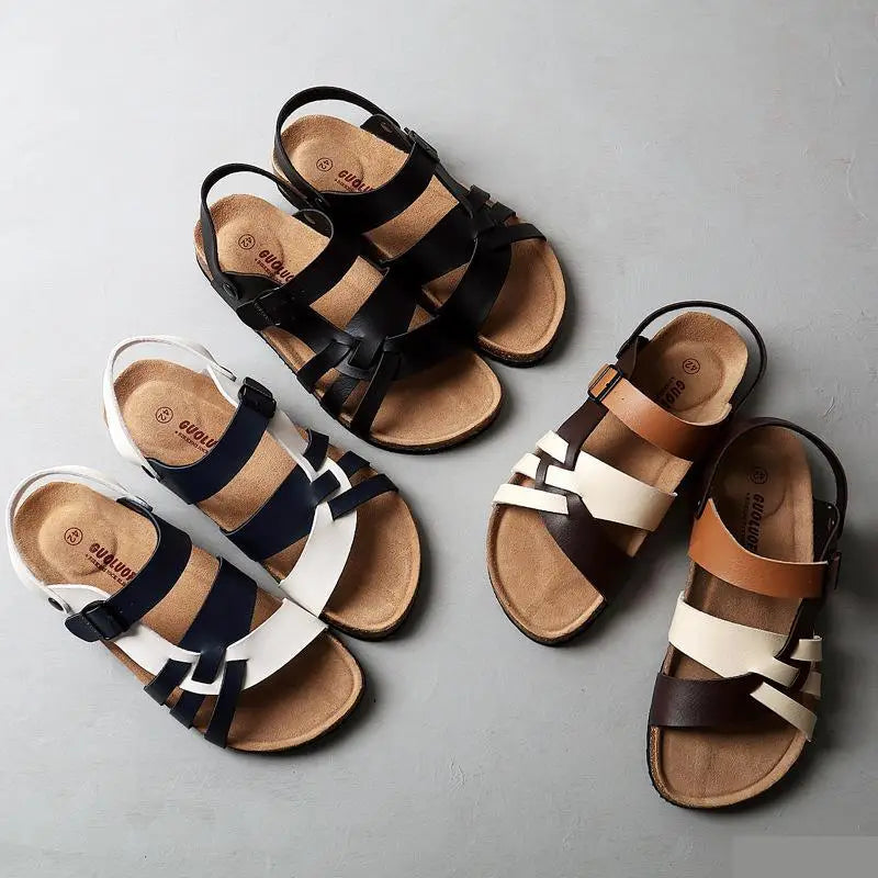 Orthopedic Leather Sandals for Women - Padded Insole for Comfort