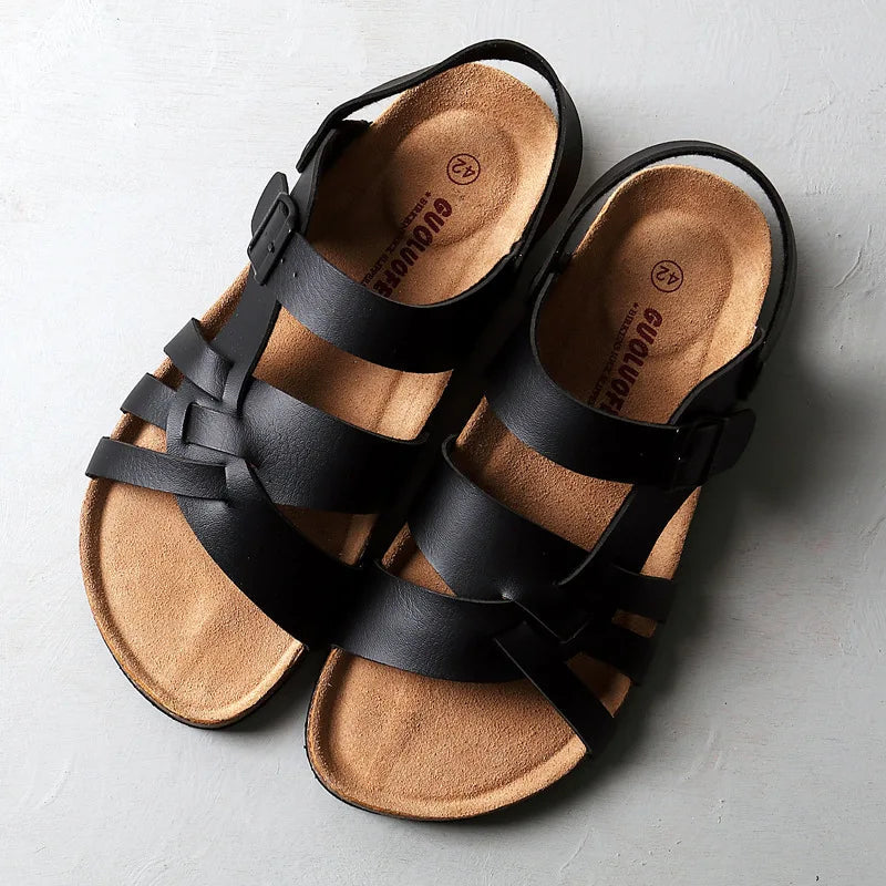 Orthopedic Leather Sandals for Women - Padded Insole for Comfort