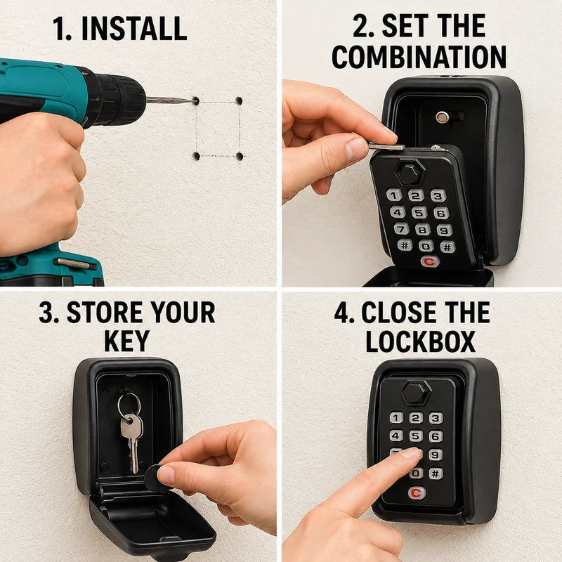 Outdoor Key Box | Wall Mounted Combination Key Safe