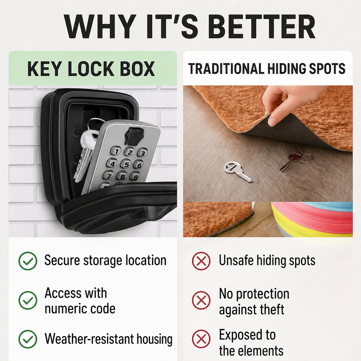 Outdoor Key Box | Wall Mounted Combination Key Safe