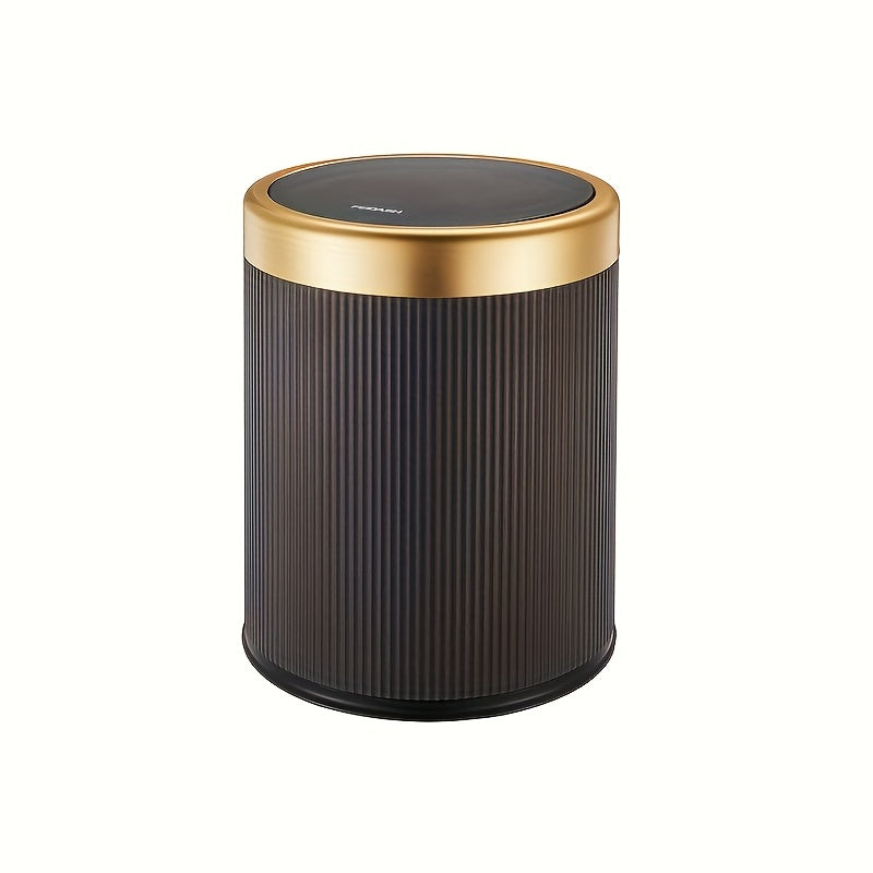 Oval Trash Can | Sage Green Ribbed Press-Top Waste Bin