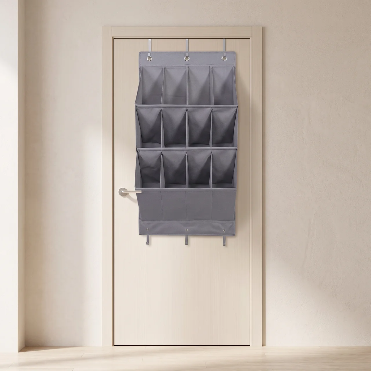 Over Door Shoe Organizer | Twelve Pockets, Base Hooks