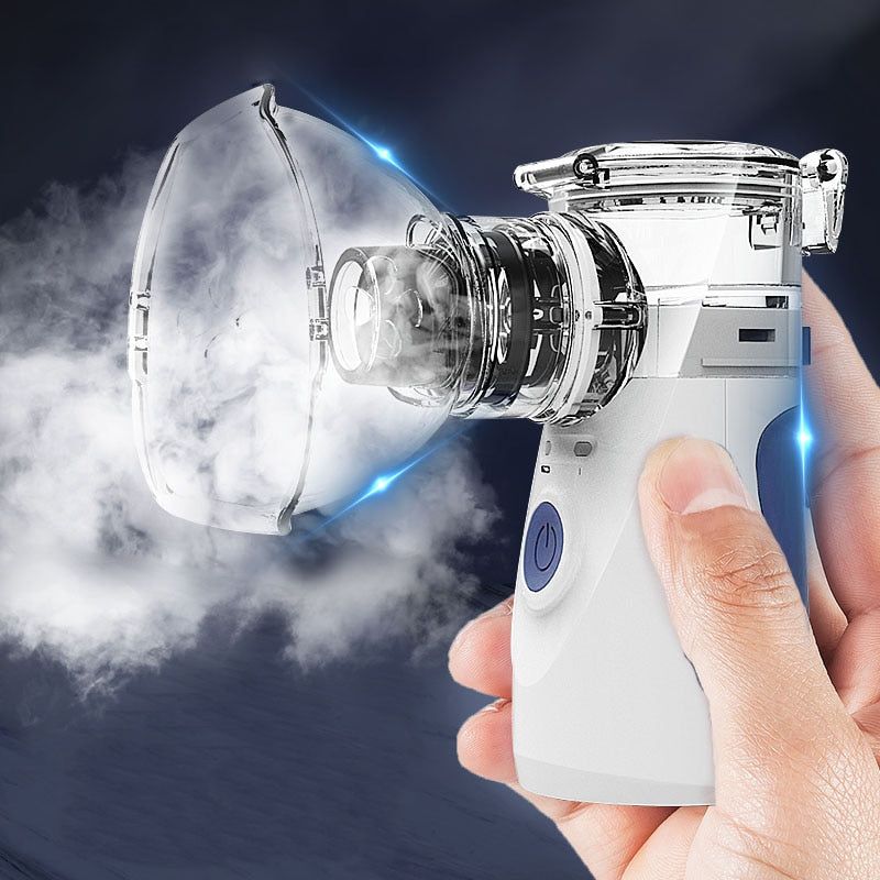 Portable Ultrasonic Nebulizer | Adjustable Airflow, 0.5-5 Micron Mist | USB Rechargeable, 25 ml Tank, Adult & Child Masks 1