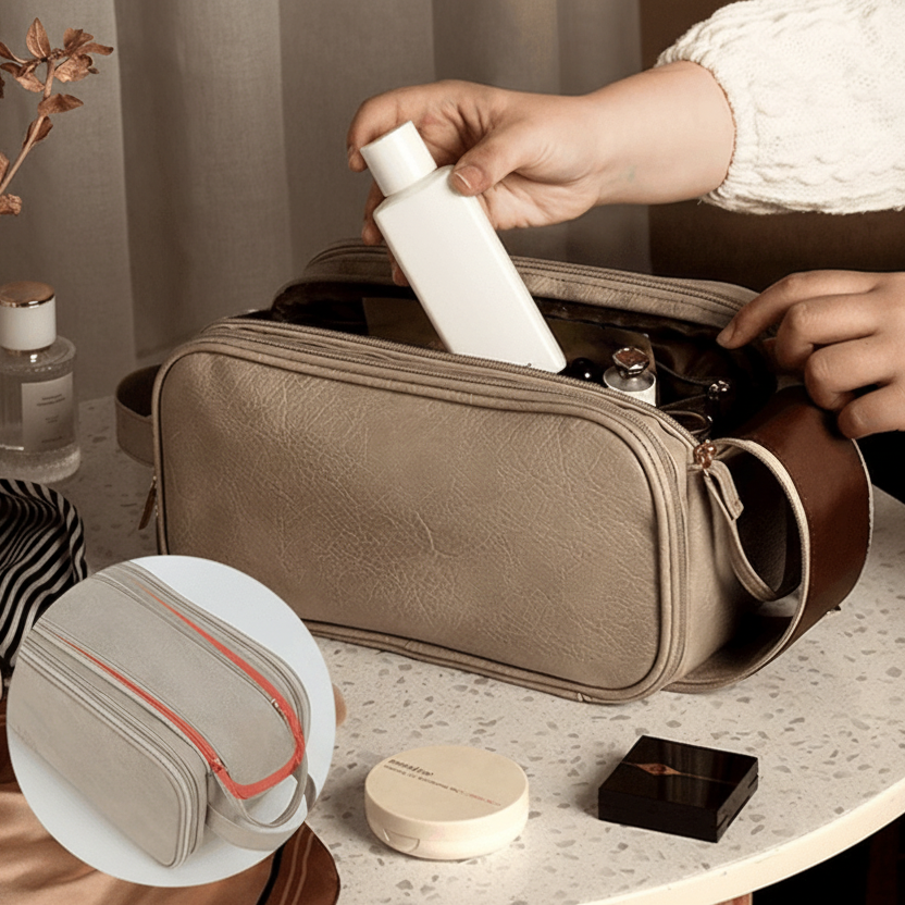 Pantino | Travel Makeup Bag with Durable Water-Repellent Nylon - Spacious Organizer Design 1