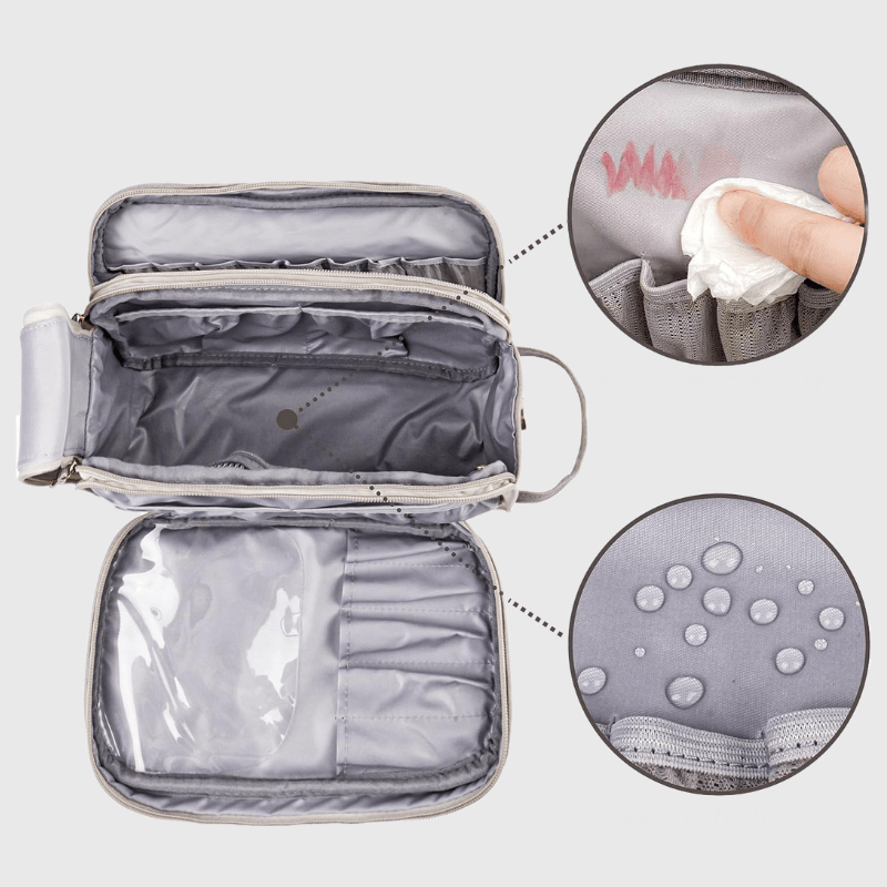 Pantino | Travel Makeup Bag with Durable Water-Repellent Nylon - Spacious Organizer Design 2