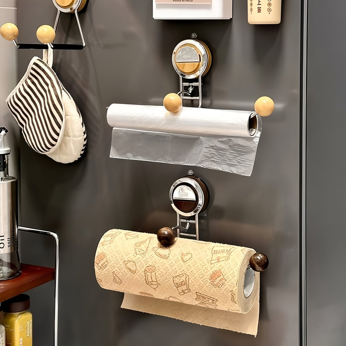 Paper Towel Holder | Lever Suction Mount, Rounded End Stops